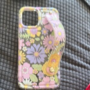 Floral Pattern Phone Case with Strap